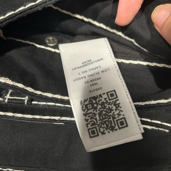 NWT True Religion Big T Baggy Cargo Plants Black 27​​ - Picture 7 of 11